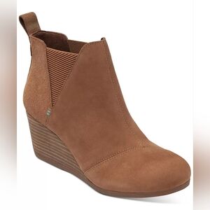 TOMS Women's Suede Kelsey Wedge Boot - Size 8.5